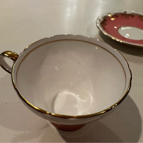 AYNSLEY Authentic Bone Vintage Tea Cup and Saucer Set Antique Pink Gold & White - Picture 10 of 10